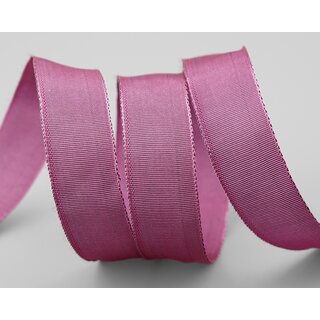 3 m x 25 mm Drahtkantenband LEO ALTROSA Dunkel (603) Dekoband mit Drahtkanten einfarbig Geschenkband Stoffband Schleifenband Visco Draht