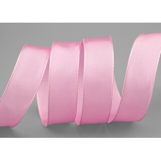 3 m x 25 mm Drahtkantenband LEO ROSA (604) Dekoband mit Drahtkanten einfarbig Geschenkband Stoffband Schleifenband Visco Draht