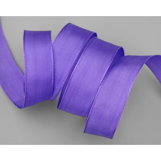 3 m x 25 mm Drahtkantenband LEO LAVENDEL Flieder Dunkel (611) Dekoband mit Drahtkanten einfarbig Geschenkband Stoffband Schleifenband Visco Draht