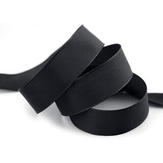 3 m x 25 mm Drahtkantenband LEO SCHWARZ (613) Dekoband mit Drahtkanten einfarbig Geschenkband Stoffband Schleifenband Visco Draht
