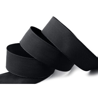 3 m x 25 mm Drahtkantenband LEO SCHWARZ (613) Dekoband mit Drahtkanten einfarbig Geschenkband Stoffband Schleifenband Visco Draht