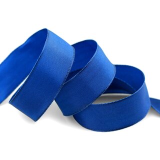 3 m x 25 mm Drahtkantenband LEO BLAU Royalblau (614) Dekoband mit Drahtkanten einfarbig Geschenkband Stoffband Schleifenband Visco Draht