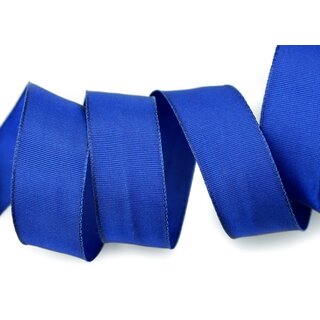 3 m x 25 mm Drahtkantenband LEO BLAU Royalblau (614) Dekoband mit Drahtkanten einfarbig Geschenkband Stoffband Schleifenband Visco Draht