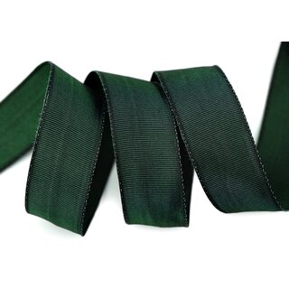 25 m x 25 mm Drahtkantenband LEO TANNENGRN Dunkelgrn Grn (035) Dekoband mit Drahtkanten einfarbig Geschenkband Stoffband Schleifenband Visco Draht