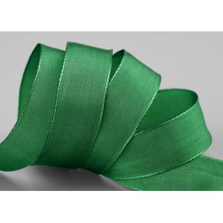 25 m x 25 mm Drahtkantenband LEO GRN Grasgrn (137) Dekoband mit Drahtkanten einfarbig Geschenkband Stoffband Schleifenband Visco Draht