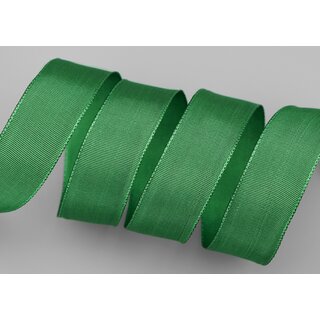 25 m x 25 mm Drahtkantenband LEO GRN Grasgrn (137) Dekoband mit Drahtkanten einfarbig Geschenkband Stoffband Schleifenband Visco Draht