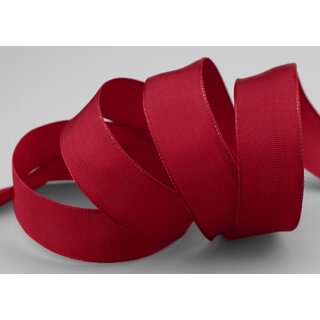 25 m x 25 mm Drahtkantenband LEO DUNKELROT Bordeaux (191) Dekoband mit Drahtkanten einfarbig Geschenkband Stoffband Schleifenband Visco Draht