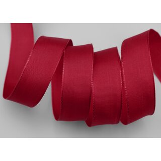 25 m x 25 mm Drahtkantenband LEO DUNKELROT Bordeaux (191) Dekoband mit Drahtkanten einfarbig Geschenkband Stoffband Schleifenband Visco Draht