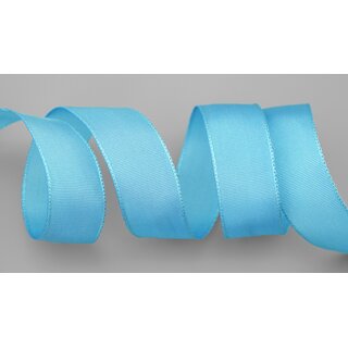 25 m x 25 mm Drahtkantenband LEO HIMMELBLAU Hellblau (201) Dekoband mit Drahtkanten einfarbig Geschenkband Stoffband Schleifenband Visco Draht