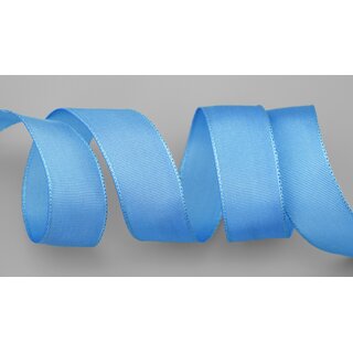25 m x 25 mm Drahtkantenband LEO TAUBENBLAU Hellblau (214) Dekoband mit Drahtkanten einfarbig Geschenkband Stoffband Schleifenband Visco Draht