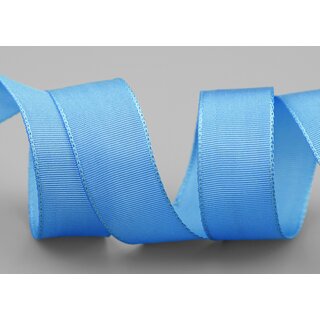 25 m x 25 mm Drahtkantenband LEO TAUBENBLAU Hellblau (214) Dekoband mit Drahtkanten einfarbig Geschenkband Stoffband Schleifenband Visco Draht