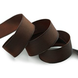 25 m x 25 mm Drahtkantenband LEO DUNKELBRAUN Schokobraun (523) Dekoband mit Drahtkanten einfarbig Geschenkband Stoffband Schleifenband Visco Draht