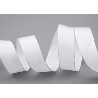25 m x 25 mm Drahtkantenband LEO WEISS (601) Dekoband mit Drahtkanten einfarbig Geschenkband Stoffband Schleifenband Visco Draht