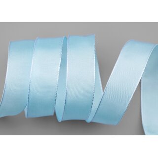 25 m x 25 mm Drahtkantenband LEO HELLBLAU (602) Dekoband mit Drahtkanten einfarbig Geschenkband Stoffband Schleifenband Visco Draht