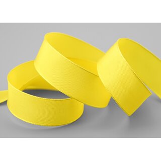 25 m x 25 mm Drahtkantenband LEO GELB (605) Dekoband mit Drahtkanten einfarbig Geschenkband Stoffband Schleifenband Visco Draht