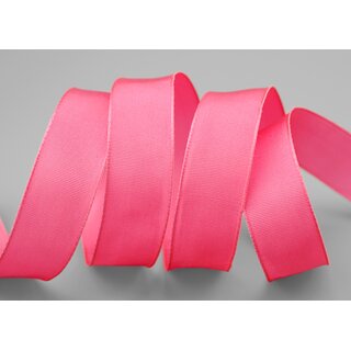 25 m x 25 mm Drahtkantenband LEO BABY PINK Rosa (606) Dekoband mit Drahtkanten einfarbig Geschenkband Stoffband Schleifenband Visco Draht