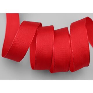25 m x 25 mm Drahtkantenband LEO ROT (609) Dekoband mit Drahtkanten einfarbig Geschenkband Stoffband Schleifenband Visco Draht