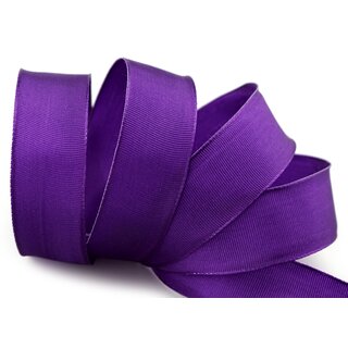 25 m x 25 mm Drahtkantenband LEO LILA Violett (610) Dekoband mit Drahtkanten einfarbig Geschenkband Stoffband Schleifenband Visco Draht