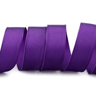25 m x 25 mm Drahtkantenband LEO LILA Violett (610) Dekoband mit Drahtkanten einfarbig Geschenkband Stoffband Schleifenband Visco Draht