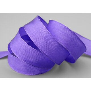 25 m x 25 mm Drahtkantenband LEO LAVENDEL Flieder Dunkel (611) Dekoband mit Drahtkanten einfarbig Geschenkband Stoffband Schleifenband Visco Draht