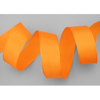 25 m x 25 mm Drahtkantenband LEO DOTTERGELB Hell Orange (620) Dekoband mit Drahtkanten einfarbig Geschenkband Stoffband Schleifenband Visco Draht