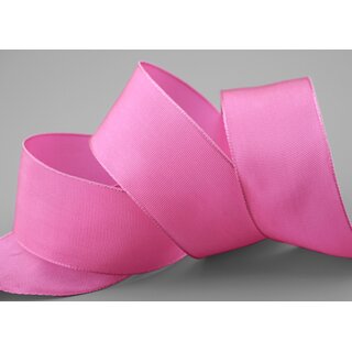 3 m x 40 mm Drahtkantenband LEO PINK (020) Dekoband mit Drahtkanten einfarbig Geschenkband Stoffband Schleifenband Visco Draht