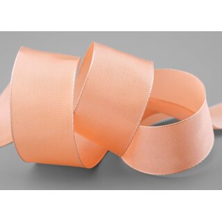3 m x 40 mm Drahtkantenband LEO HELL APRICOT (123) Dekoband mit Drahtkanten einfarbig Geschenkband Stoffband Schleifenband Visco Draht