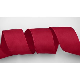 3 m x 40 mm Drahtkantenband LEO DUNKELROT Bordeaux (191) Dekoband mit Drahtkanten einfarbig Geschenkband Stoffband Schleifenband Visco Draht