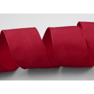 3 m x 40 mm Drahtkantenband LEO DUNKELROT Bordeaux (191) Dekoband mit Drahtkanten einfarbig Geschenkband Stoffband Schleifenband Visco Draht