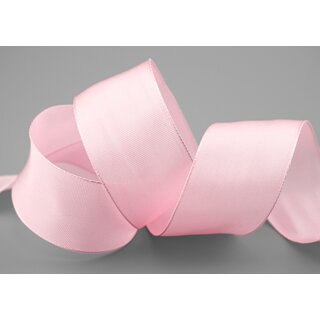 3 m x 40 mm Drahtkantenband LEO HELLROSA Rosa (220) Dekoband mit Drahtkanten einfarbig Geschenkband Stoffband Schleifenband Visco Draht