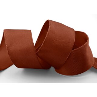 3 m x 40 mm Drahtkantenband LEO HELLBRAUN Terrakotta (233) Dekoband mit Drahtkanten einfarbig Geschenkband Stoffband Schleifenband Visco Draht