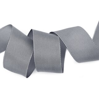 3 m x 40 mm Drahtkantenband LEO GRAU Dunkelgrau (324) Dekoband mit Drahtkanten einfarbig Geschenkband Stoffband Schleifenband Visco Draht