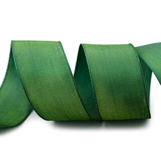 3 m x 40 mm Drahtkantenband LEO DUNKELGRN Grn (355) Dekoband mit Drahtkanten einfarbig Geschenkband Stoffband Schleifenband Visco Draht