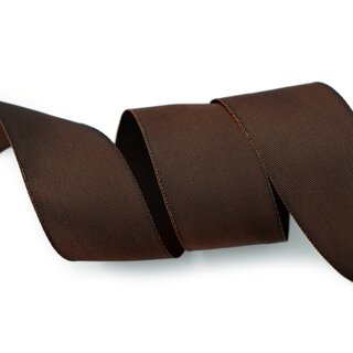 3 m x 40 mm Drahtkantenband LEO DUNKELBRAUN Schokobraun (523) Dekoband mit Drahtkanten einfarbig Geschenkband Stoffband Schleifenband Visco Draht