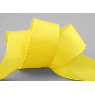 3 m x 40 mm Drahtkantenband LEO GELB (605) Dekoband mit Drahtkanten einfarbig Geschenkband Stoffband Schleifenband Visco Draht