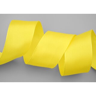 3 m x 40 mm Drahtkantenband LEO GELB (605) Dekoband mit Drahtkanten einfarbig Geschenkband Stoffband Schleifenband Visco Draht