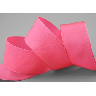 3 m x 40 mm Drahtkantenband LEO BABY PINK Rosa (606) Dekoband mit Drahtkanten einfarbig Geschenkband Stoffband Schleifenband Visco Draht