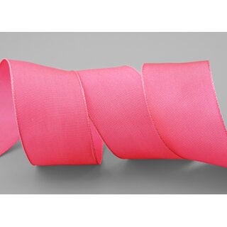 3 m x 40 mm Drahtkantenband LEO BABY PINK Rosa (606) Dekoband mit Drahtkanten einfarbig Geschenkband Stoffband Schleifenband Visco Draht