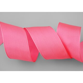 3 m x 40 mm Drahtkantenband LEO BABY PINK Rosa (606) Dekoband mit Drahtkanten einfarbig Geschenkband Stoffband Schleifenband Visco Draht