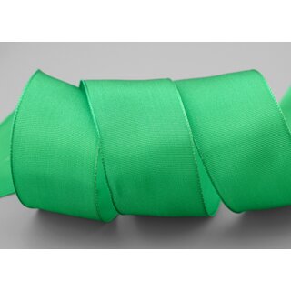 3 m x 40 mm Drahtkantenband LEO APFELGRN Grn (607) Dekoband mit Drahtkanten einfarbig Geschenkband Stoffband Schleifenband Visco Draht
