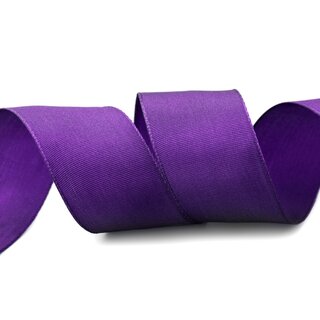 3 m x 40 mm Drahtkantenband LEO LILA Violett (610) Dekoband mit Drahtkanten einfarbig Geschenkband Stoffband Schleifenband Visco Draht