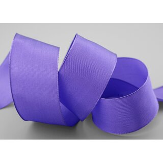 3 m x 40 mm Drahtkantenband LEO LAVENDEL Flieder Dunkel (611) Dekoband mit Drahtkanten einfarbig Geschenkband Stoffband Schleifenband Visco Draht