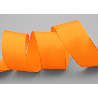 3 m x 40 mm Drahtkantenband LEO DOTTERGELB Hell Orange (620) Dekoband mit Drahtkanten einfarbig Geschenkband Stoffband Schleifenband Visco Draht