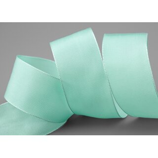 25 m x 40 mm Drahtkantenband LEO MINTGRN Hellgrn (027) Dekoband mit Drahtkanten einfarbig Geschenkband Stoffband Schleifenband Visco Draht