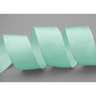 25 m x 40 mm Drahtkantenband LEO MINTGRN Hellgrn (027) Dekoband mit Drahtkanten einfarbig Geschenkband Stoffband Schleifenband Visco Draht