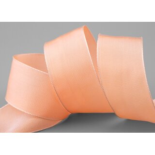 25 m x 40 mm Drahtkantenband LEO HELL APRICOT (123) Dekoband mit Drahtkanten einfarbig Geschenkband Stoffband Schleifenband Visco Draht