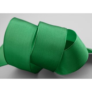 25 m x 40 mm Drahtkantenband LEO GRN Grasgrn (137) Dekoband mit Drahtkanten einfarbig Geschenkband Stoffband Schleifenband Visco Draht