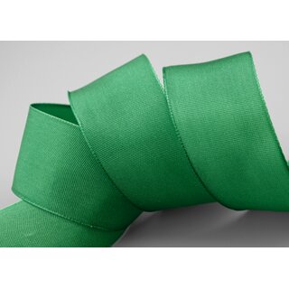 25 m x 40 mm Drahtkantenband LEO GRN Grasgrn (137) Dekoband mit Drahtkanten einfarbig Geschenkband Stoffband Schleifenband Visco Draht