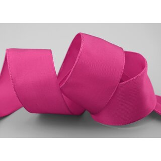 25 m x 40 mm Drahtkantenband LEO HIMBEERE (169) Dekoband mit Drahtkanten einfarbig Geschenkband Stoffband Schleifenband Visco Draht