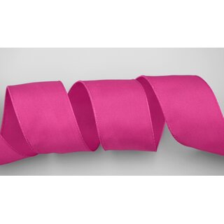 25 m x 40 mm Drahtkantenband LEO HIMBEERE (169) Dekoband mit Drahtkanten einfarbig Geschenkband Stoffband Schleifenband Visco Draht